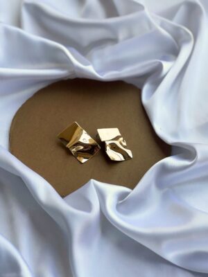 Golden Aesthetic Plate Earrings