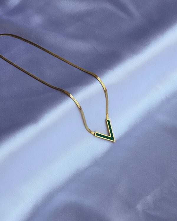 Chevron Charm Necklace - Image 4