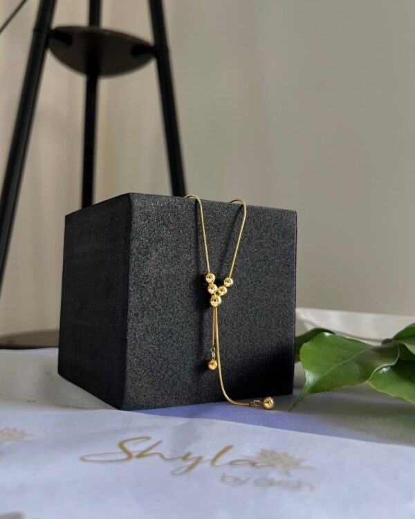 Y-Chain Bead Necklace - Image 2