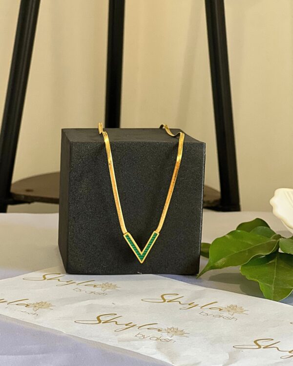 Chevron Charm Necklace - Image 2