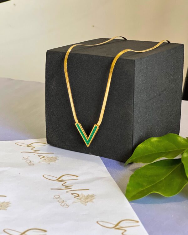 Chevron Charm Necklace - Image 3