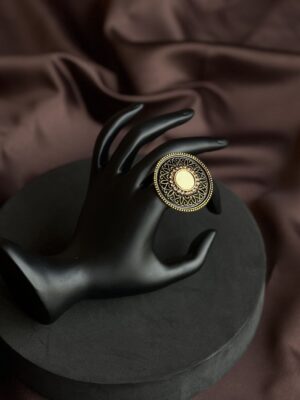 Elder’s Grace Golden Oxidized Ring