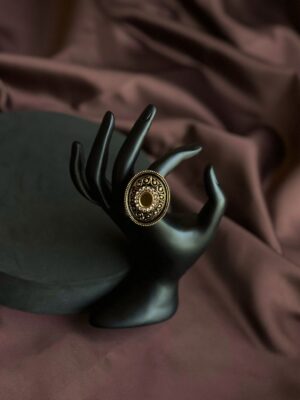 Old World Charm Golden Oxidized Ring