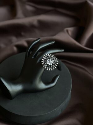 Rustic Radiance Oxidized German Silver Ring