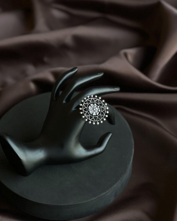 Rustic Radiance Oxidized German Silver Ring
