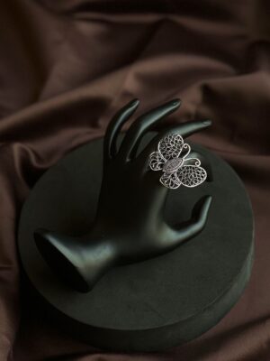 Midnight Monarch Butterfly Ring