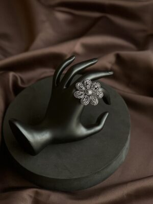Eternal Flower Oxidized Ring