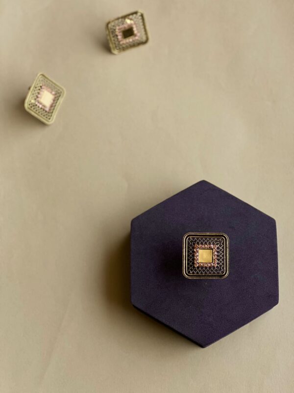 Rustic Dynasty Oxidized Golden Ring