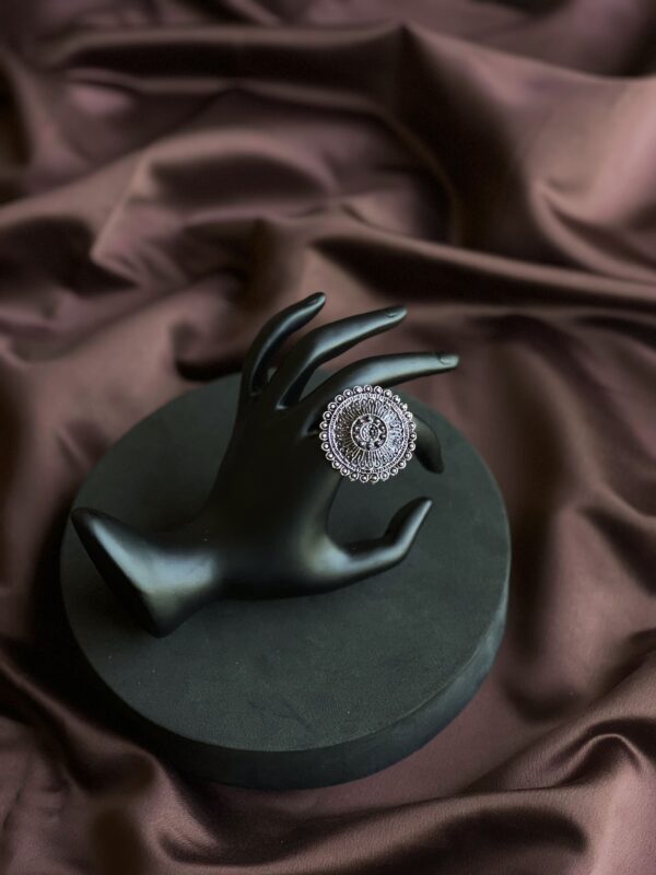 Gothic Glow German Silver Ring - Image 3