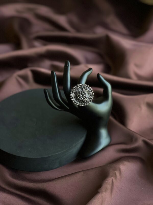 Gothic Glow German Silver Ring - Image 4