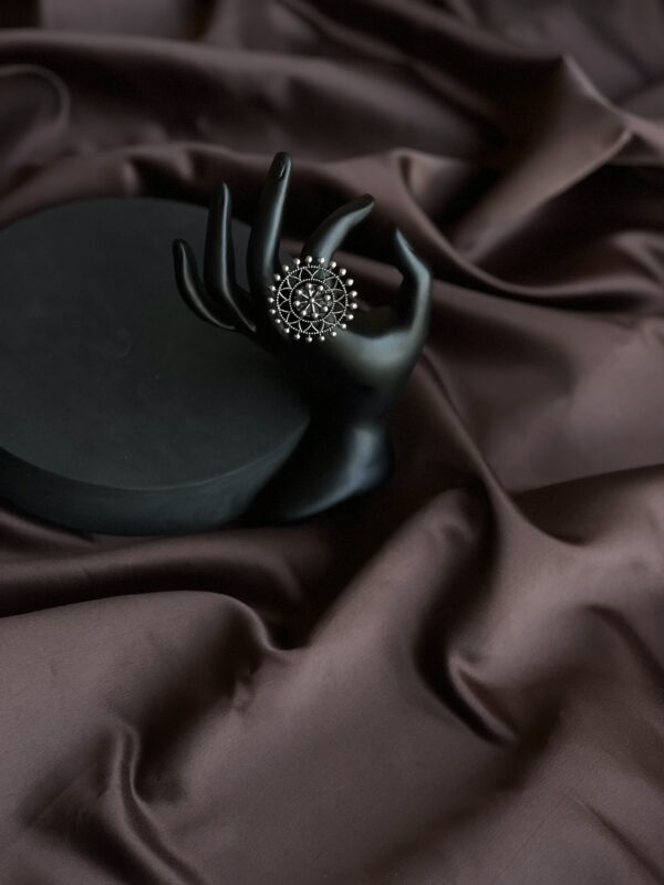 Rustic Radiance Oxidized German Silver Ring - Image 2