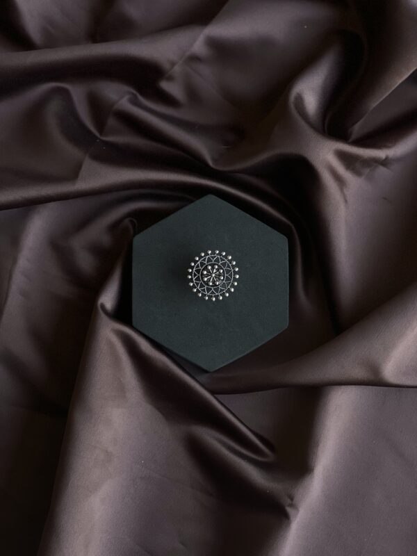 Rustic Radiance Oxidized German Silver Ring - Image 3