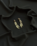 Long Golden Leaf Earrings