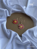 Red Lily Golden Drop Earring