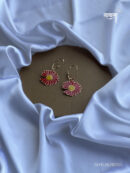 Red Lily Golden Drop Earring