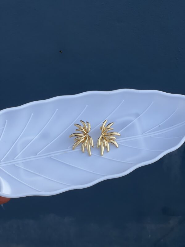 Shiny Coral Anti Tarnish flower Earring - Image 3
