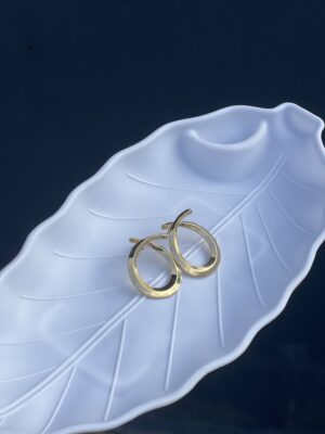Golden Glossy Omega Earring