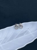 Silver Glossy Two Rings Drop Earring
