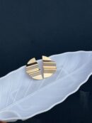 Champagne Zig-Zag Half Plate Earring