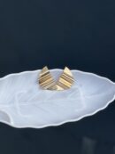Champagne Zig-Zag Half Plate Earring