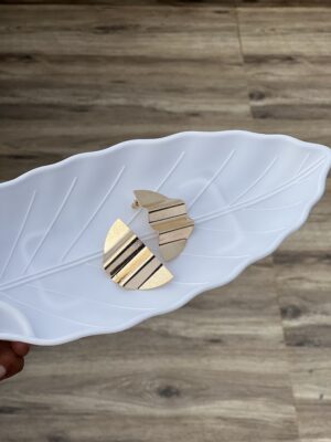 Champagne Zig-Zag Half Plate Earring