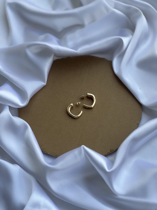C Shape Light Weight Golden Hoops