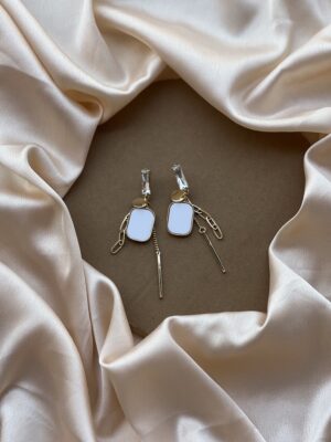 Shimmering Solitaire Long Earring
