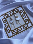 Shimmering Solitaire Heart Long Earring