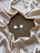 Shimmering Solitaire Heart Long Earring