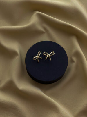Pixeled Bow Anti Tarnish flower Earring