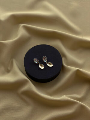 Duel tone Minimal Oval Earring