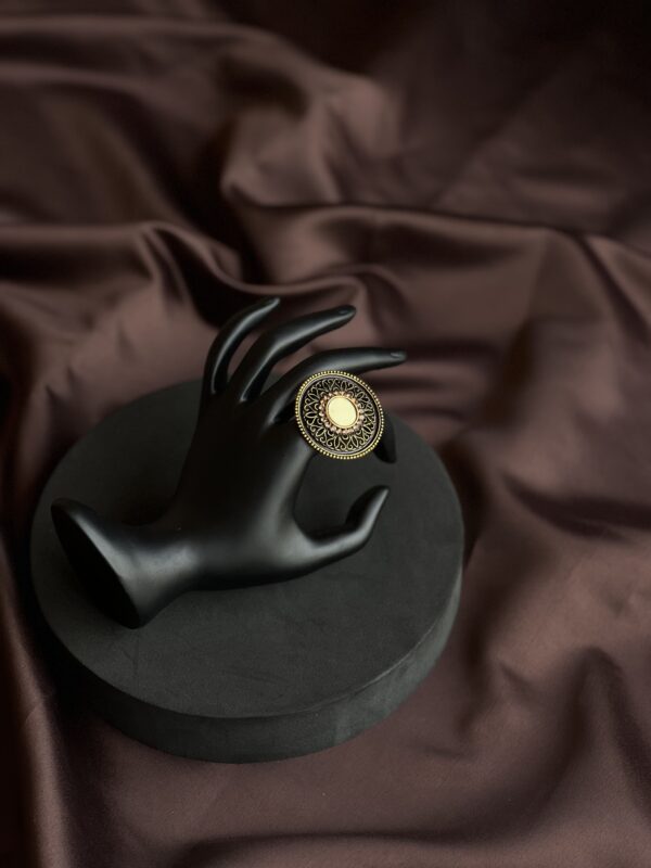 Elder’s Grace Golden Oxidized Ring - Image 4