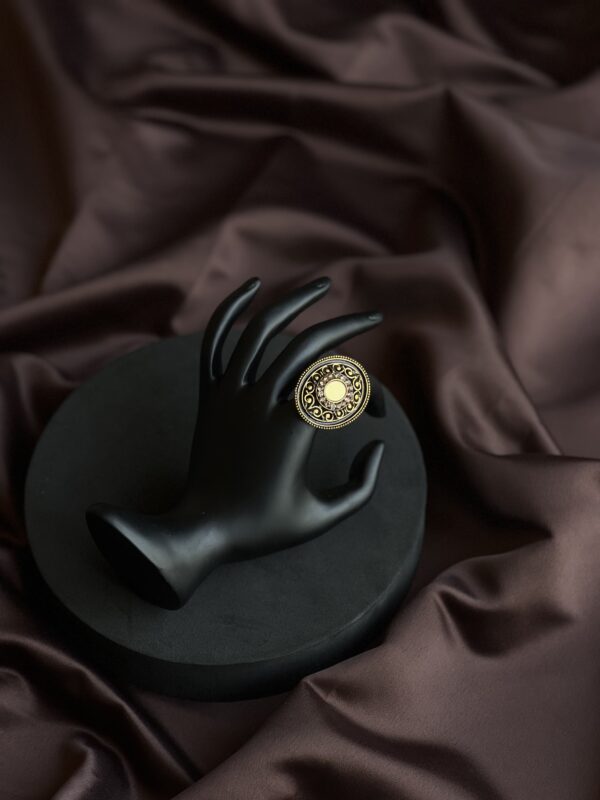 Elder’s Grace Golden Oxidized Ring - Image 3