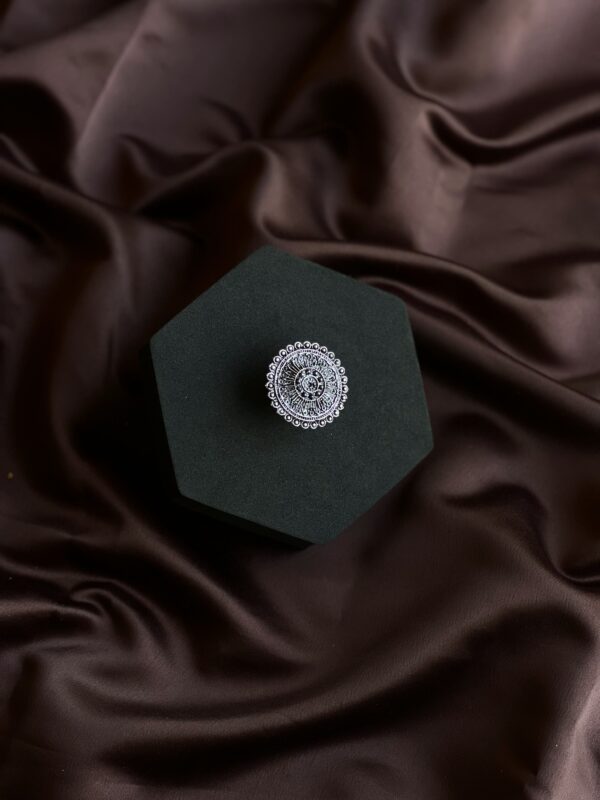 Gothic Glow German Silver Ring - Image 2