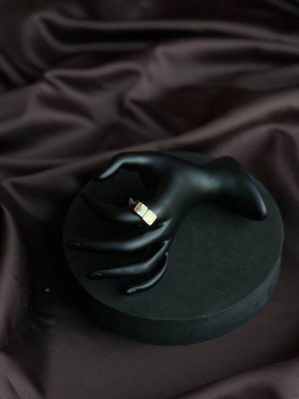 Gleaming Cubes Anti-Tarnish Gold Ring - Image 3