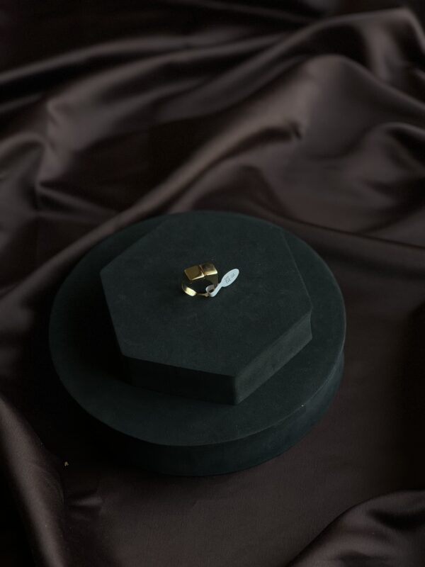 Gleaming Cubes Anti-Tarnish Gold Ring - Image 4